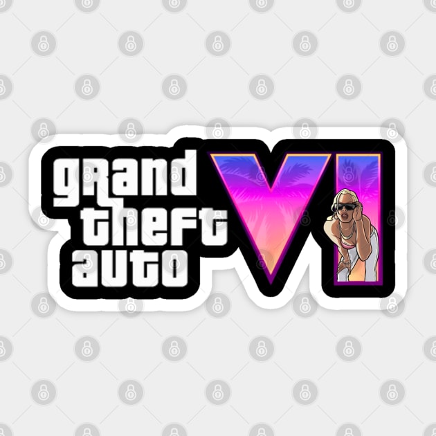 GTA 6 (Grand Theft Auto)-cool game design Sticker by earngave